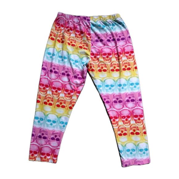 Juniors No Boundaries Multi Color Skull Leggings, Large(11-13) - Picture 4 of 4